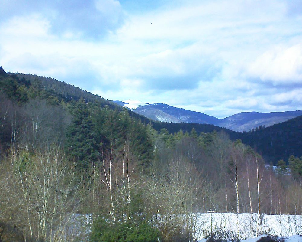 Le petit ballon vu depuis le Domaine Langmatt à Murbach le 02.02.2019 à 13:15 Le petit ballon (Alsace, Vosges) le 02.02.2019 à 13:15