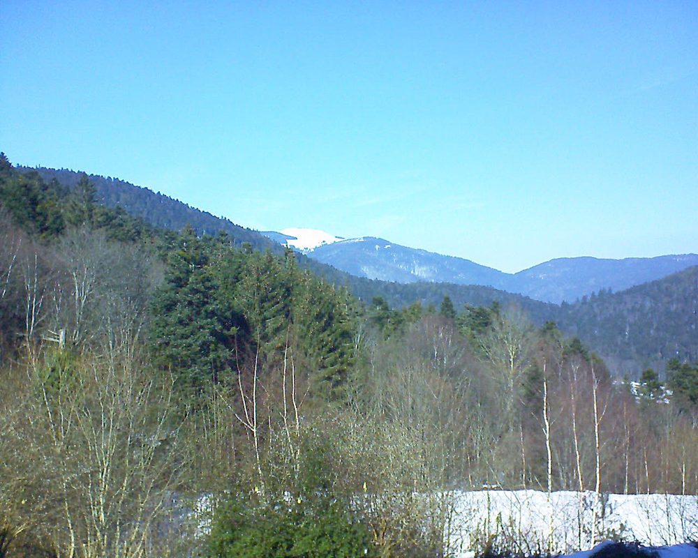 Le petit ballon vu depuis le Domaine Langmatt à Murbach le 05.02.2019 à 13:15 Le petit ballon (Alsace, Vosges) le 05.02.2019 à 13:15
