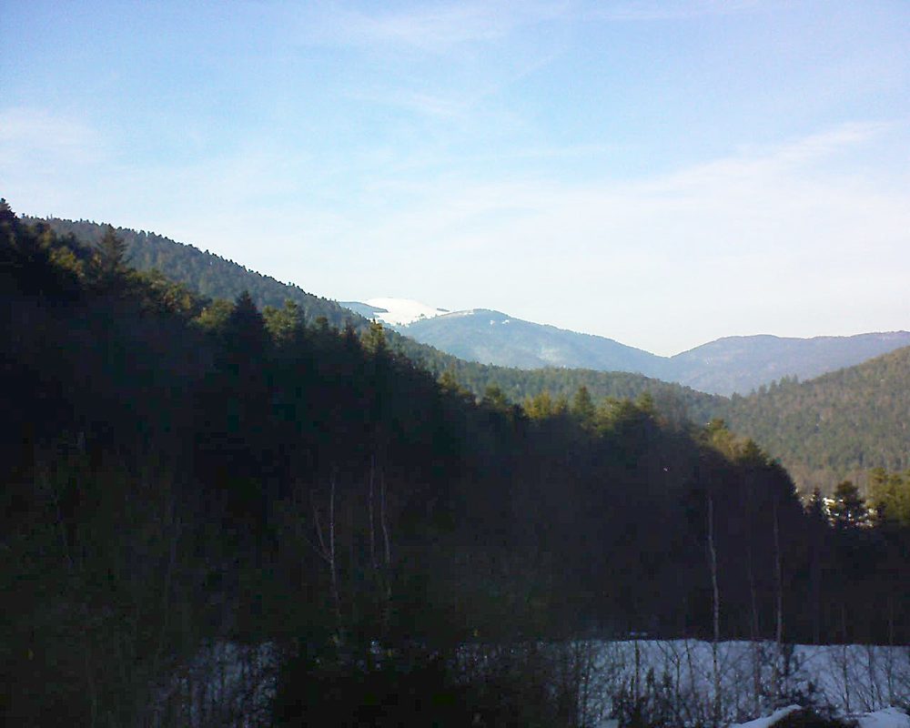 Le petit ballon vu depuis le Domaine Langmatt à Murbach le 05.02.2019 à 15:15 Le petit ballon (Alsace, Vosges) le 05.02.2019 à 15:15