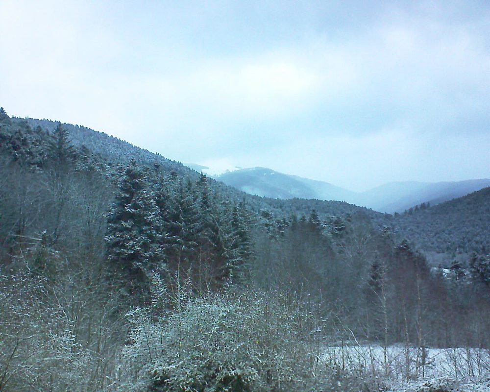 Le petit ballon vu depuis le Domaine Langmatt à Murbach le 11.02.2019 à 08:15 Le petit ballon (Alsace, Vosges) le 11.02.2019 à 08:15