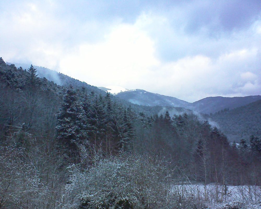 Le petit ballon vu depuis le Domaine Langmatt à Murbach le 11.02.2019 à 08:30 Le petit ballon (Alsace, Vosges) le 11.02.2019 à 08:30
