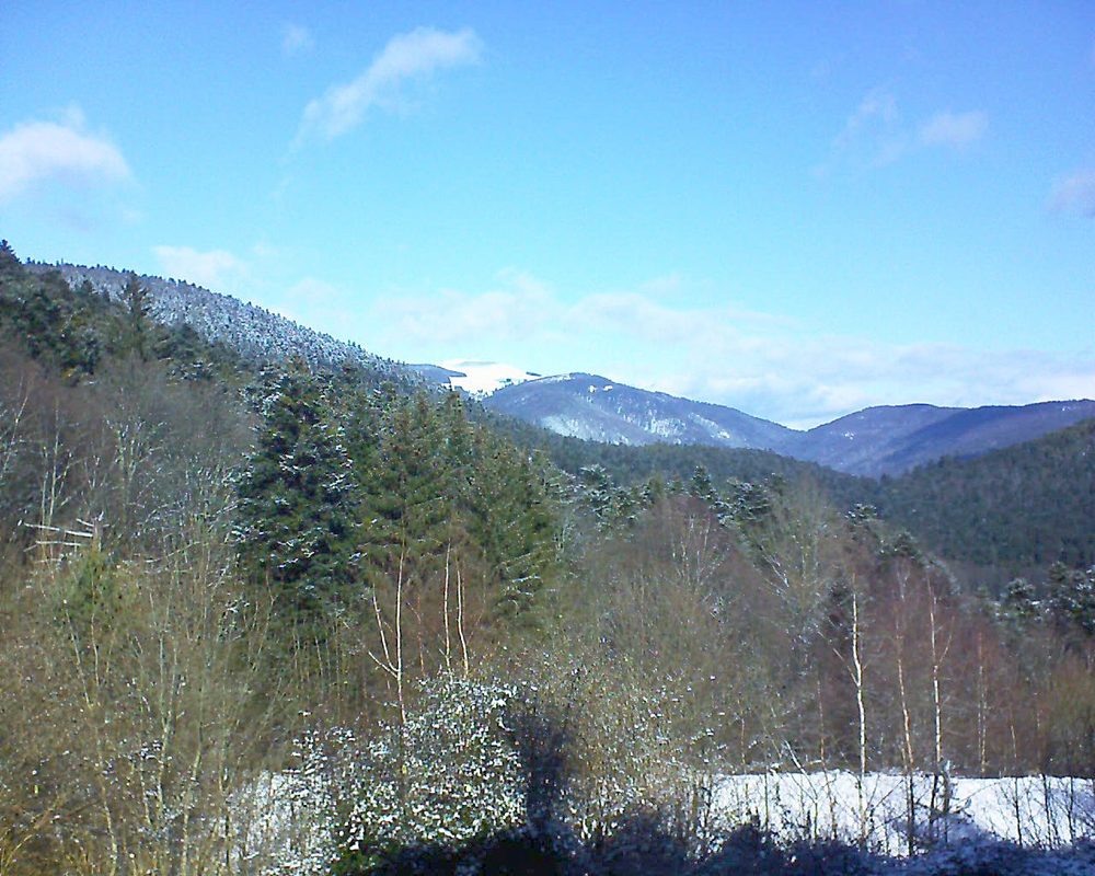 Le petit ballon vu depuis le Domaine Langmatt à Murbach le 11.02.2019 à 12:00 Le petit ballon (Alsace, Vosges) le 11.02.2019 à 12:00