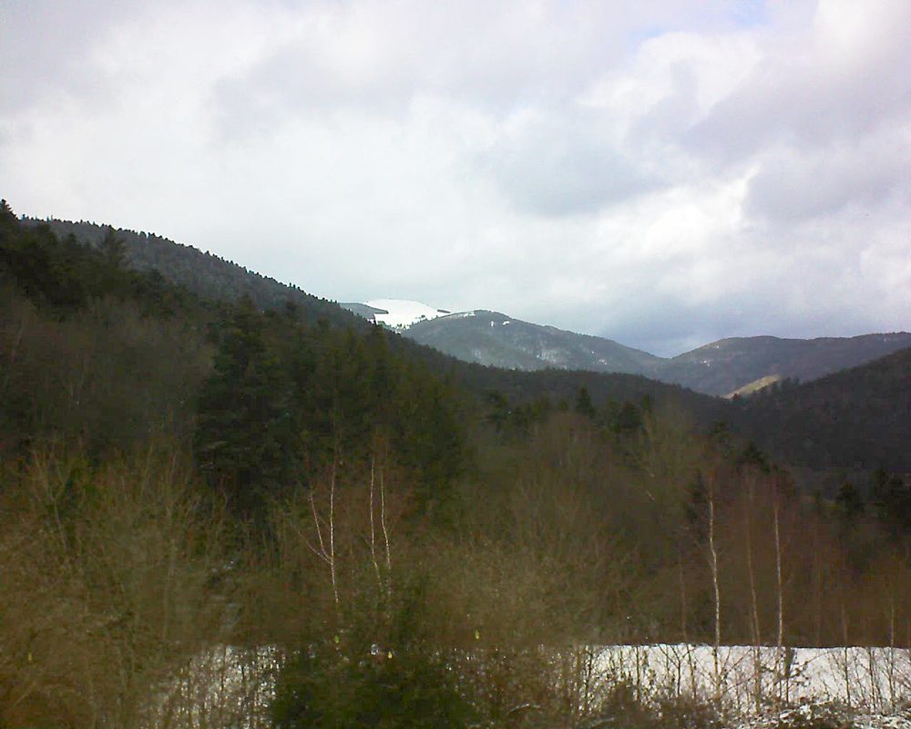 Le petit ballon vu depuis le Domaine Langmatt à Murbach le 11.02.2019 à 13:15 Le petit ballon (Alsace, Vosges) le 11.02.2019 à 13:15