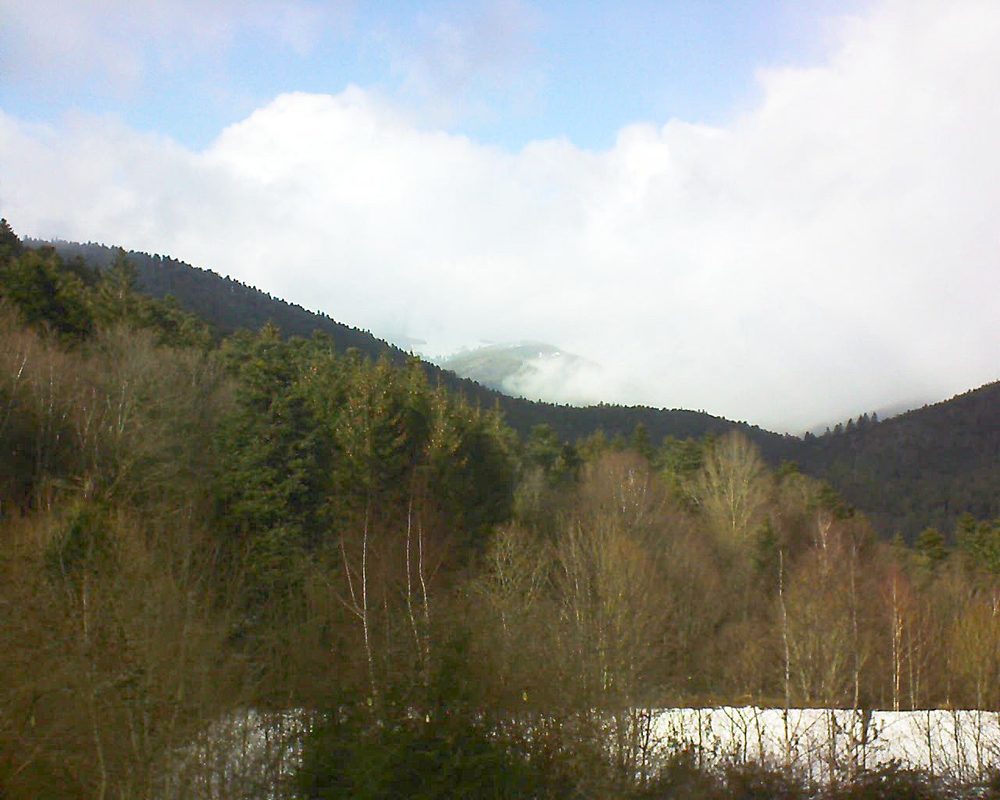 Le petit ballon vu depuis le Domaine Langmatt à Murbach le 11.02.2019 à 15:00 Le petit ballon (Alsace, Vosges) le 11.02.2019 à 15:00