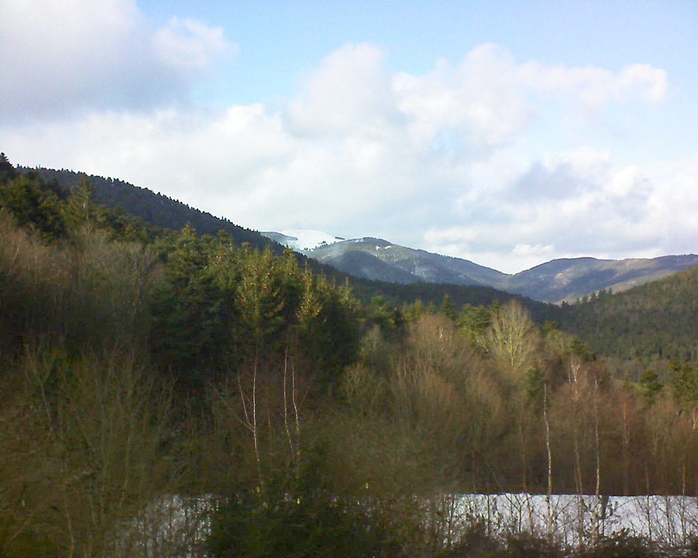 Le petit ballon vu depuis le Domaine Langmatt à Murbach le 11.02.2019 à 15:15 Le petit ballon (Alsace, Vosges) le 11.02.2019 à 15:15