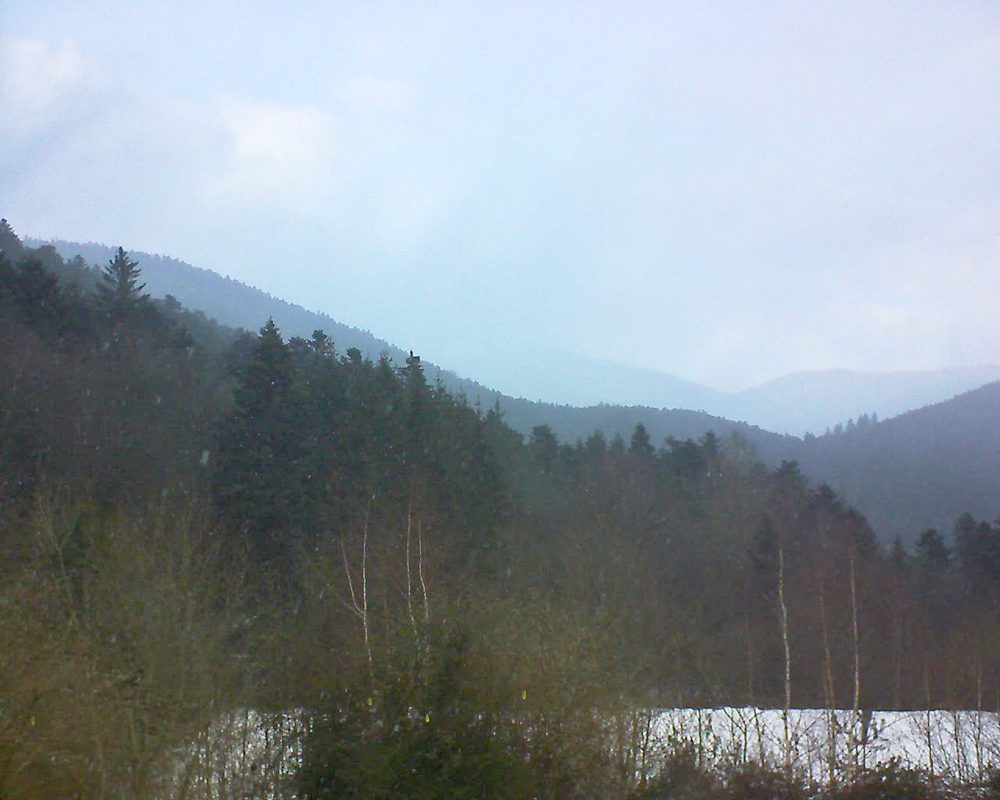 Le petit ballon vu depuis le Domaine Langmatt à Murbach le 11.02.2019 à 15:45 Le petit ballon (Alsace, Vosges) le 11.02.2019 à 15:45
