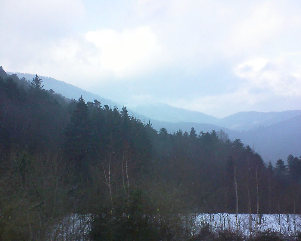 Le petit ballon vu depuis le Domaine Langmatt à Murbach le 11.02.2019 à 16:00 Le petit ballon (Alsace, Vosges) le 11.02.2019 à 16:00
