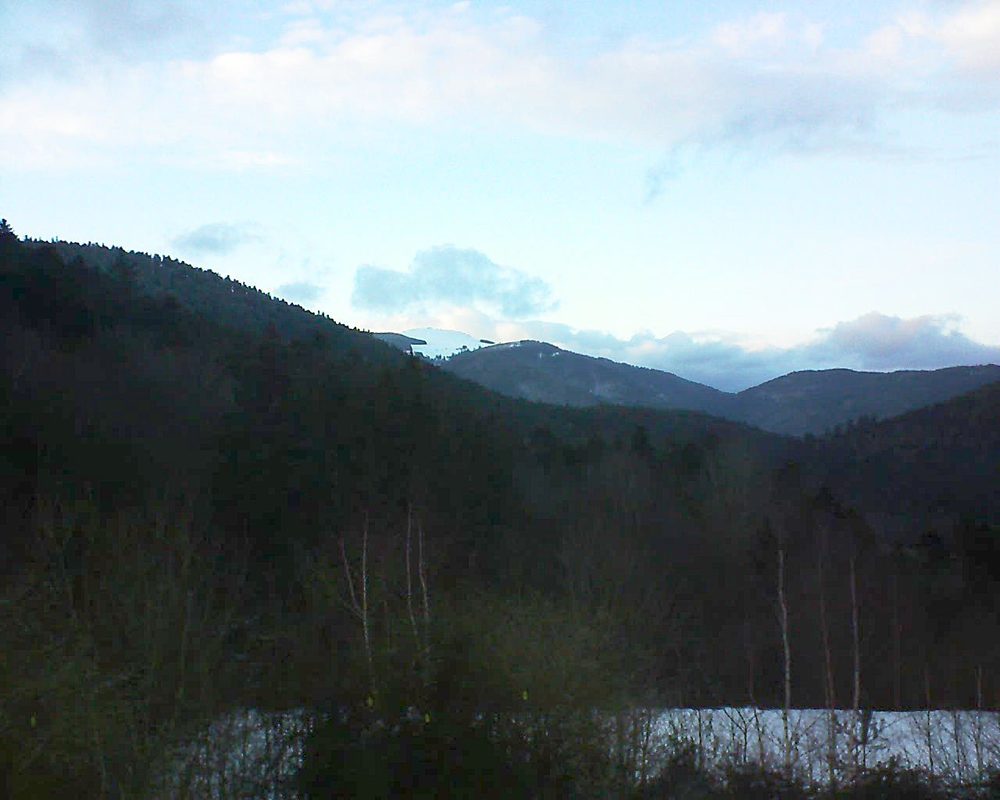 Le petit ballon vu depuis le Domaine Langmatt à Murbach le 11.02.2019 à 17:30 Le petit ballon (Alsace, Vosges) le 11.02.2019 à 17:30
