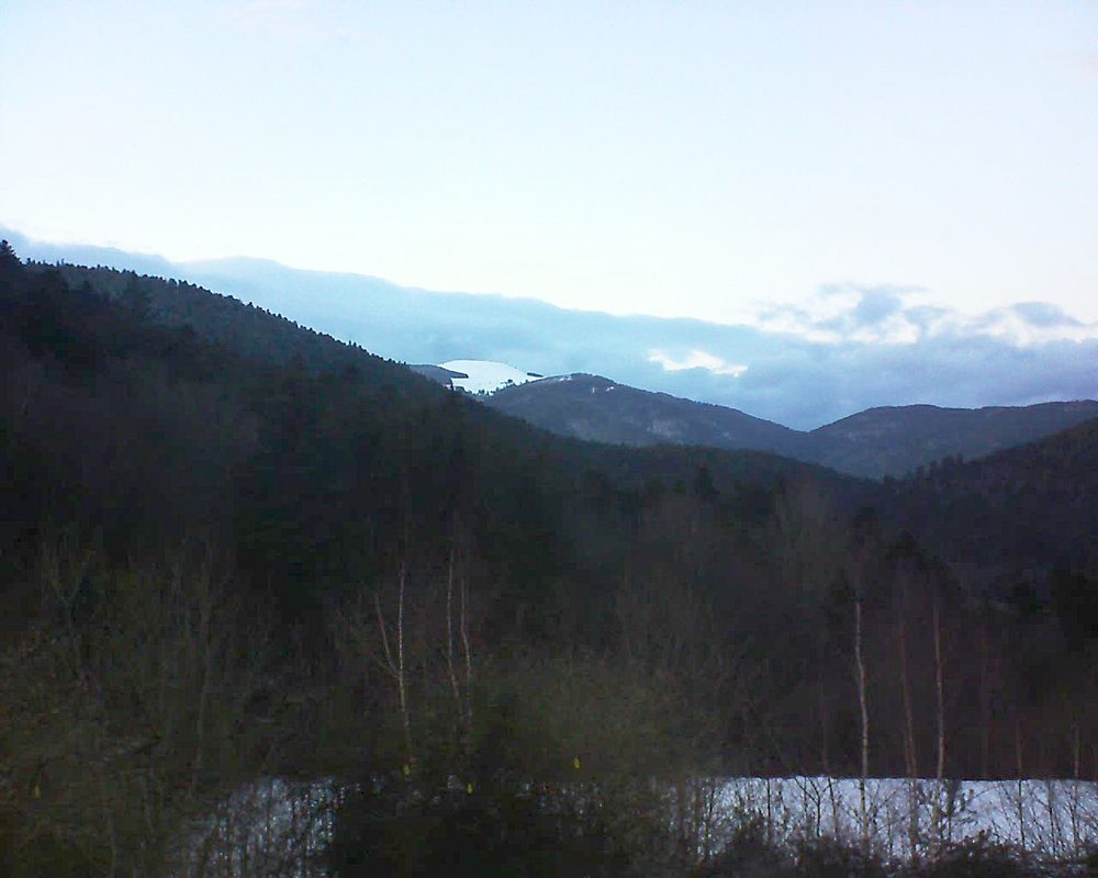Le petit ballon vu depuis le Domaine Langmatt à Murbach le 11.02.2019 à 17:45 Le petit ballon (Alsace, Vosges) le 11.02.2019 à 17:45