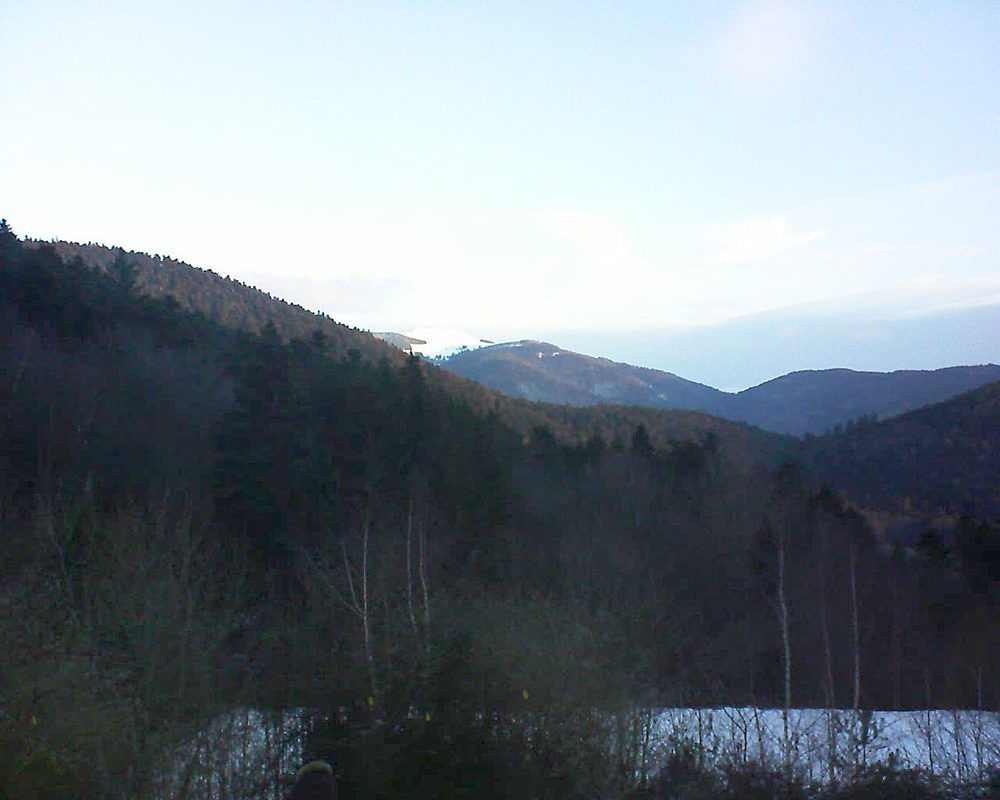 Le petit ballon vu depuis le Domaine Langmatt à Murbach le 12.02.2019 à 08:00 Le petit ballon (Alsace, Vosges) le 12.02.2019 à 08:00