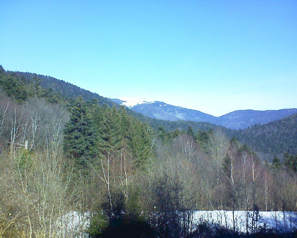 Le petit ballon vu depuis le Domaine Langmatt à Murbach le 13.02.2019 à 11:45 Le petit ballon (Alsace, Vosges) le 13.02.2019 à 11:45