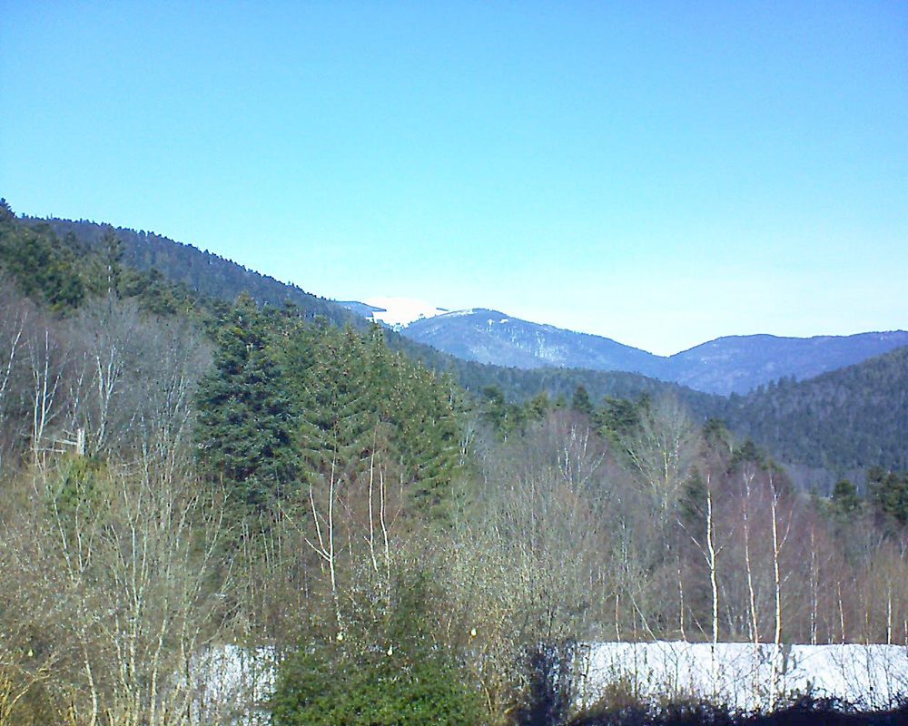 Le petit ballon vu depuis le Domaine Langmatt à Murbach le 13.02.2019 à 12:15 Le petit ballon (Alsace, Vosges) le 13.02.2019 à 12:15