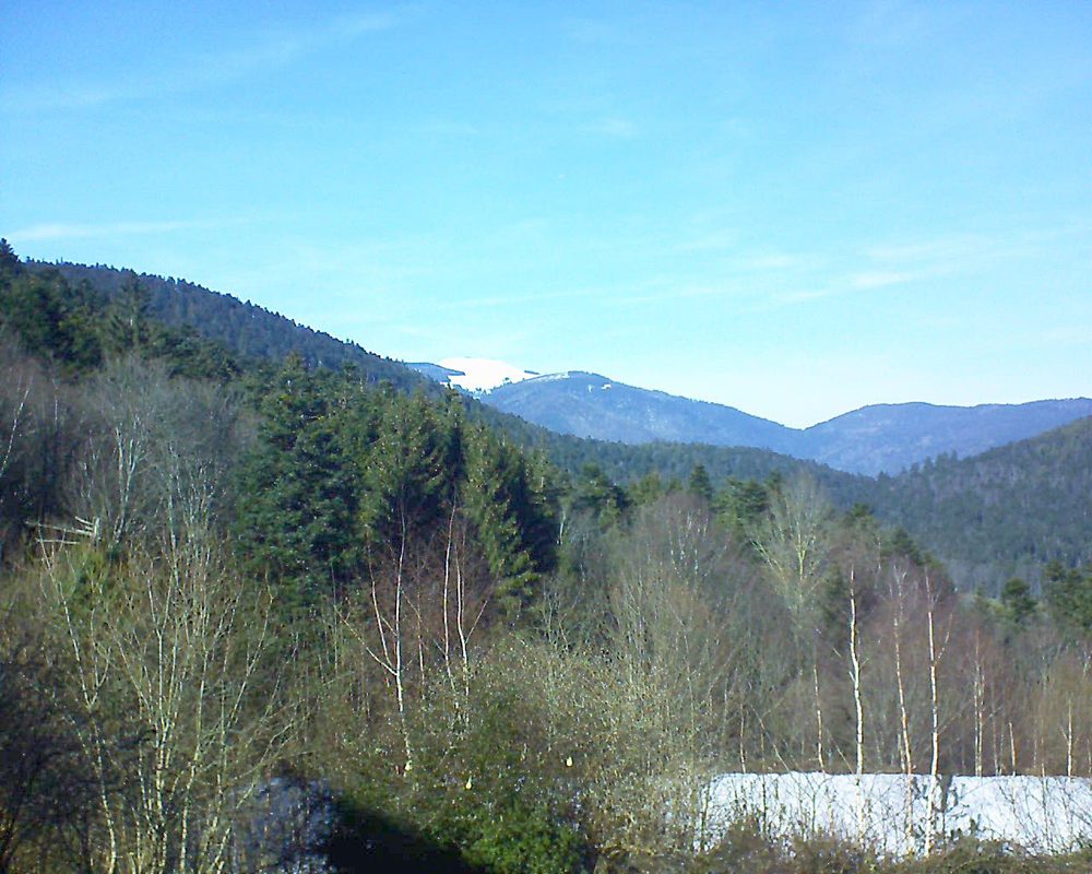 Le petit ballon vu depuis le Domaine Langmatt à Murbach le 13.02.2019 à 14:15 Le petit ballon (Alsace, Vosges) le 13.02.2019 à 14:15