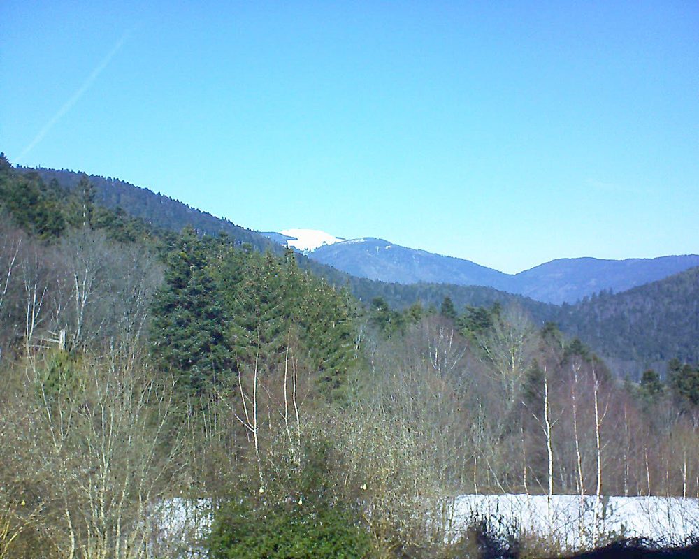 Le petit ballon vu depuis le Domaine Langmatt à Murbach le 14.02.2019 à 12:30 Le petit ballon (Alsace, Vosges) le 14.02.2019 à 12:30
