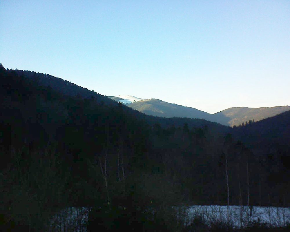 Le petit ballon vu depuis le Domaine Langmatt à Murbach le 14.02.2019 à 17:00 Le petit ballon (Alsace, Vosges) le 14.02.2019 à 17:00