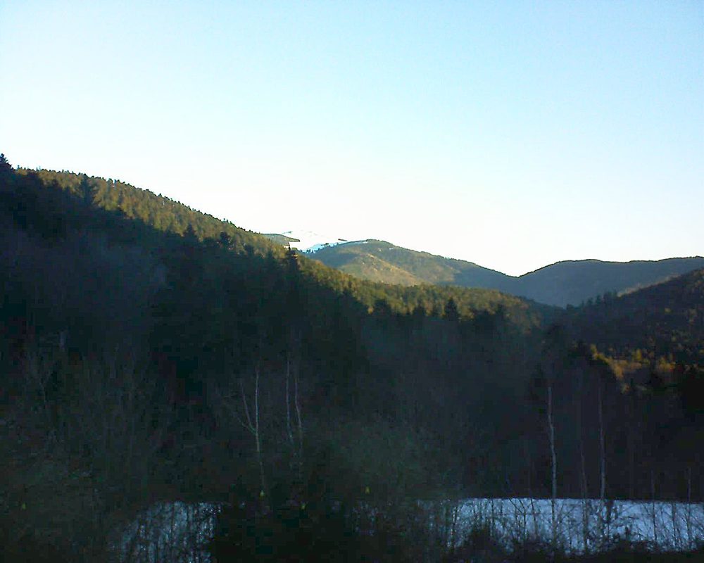 Le petit ballon vu depuis le Domaine Langmatt à Murbach le 15.02.2019 à 08:00 Le petit ballon (Alsace, Vosges) le 15.02.2019 à 08:00