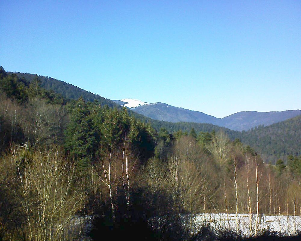 Le petit ballon vu depuis le Domaine Langmatt à Murbach le 15.02.2019 à 15:00 Le petit ballon (Alsace, Vosges) le 15.02.2019 à 15:00