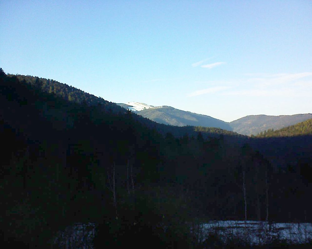 Le petit ballon vu depuis le Domaine Langmatt à Murbach le 16.02.2019 à 16:30 Le petit ballon (Alsace, Vosges) le 16.02.2019 à 16:30