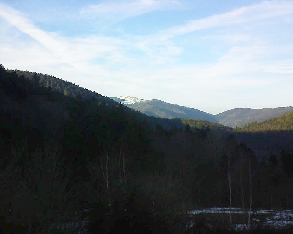 Le petit ballon vu depuis le Domaine Langmatt à Murbach le 18.02.2019 à 16:30 Le petit ballon (Alsace, Vosges) le 18.02.2019 à 16:30