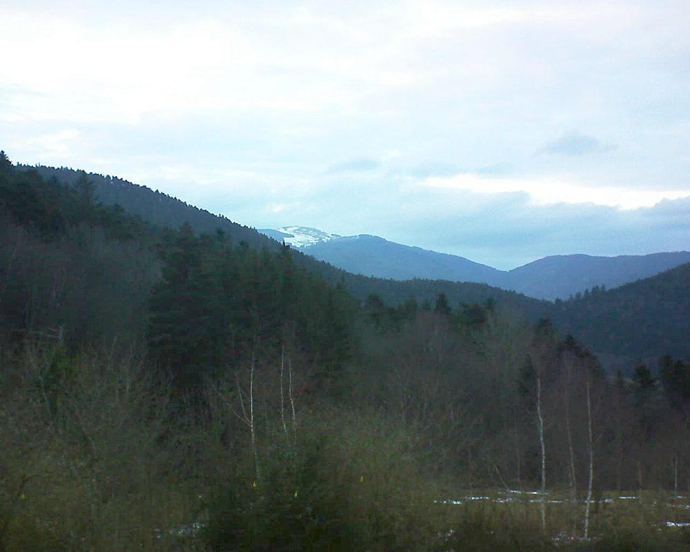 Le petit ballon vu depuis le Domaine Langmatt à Murbach le 19.02.2019 à 17:45 Le petit ballon (Alsace, Vosges) le 19.02.2019 à 17:45
