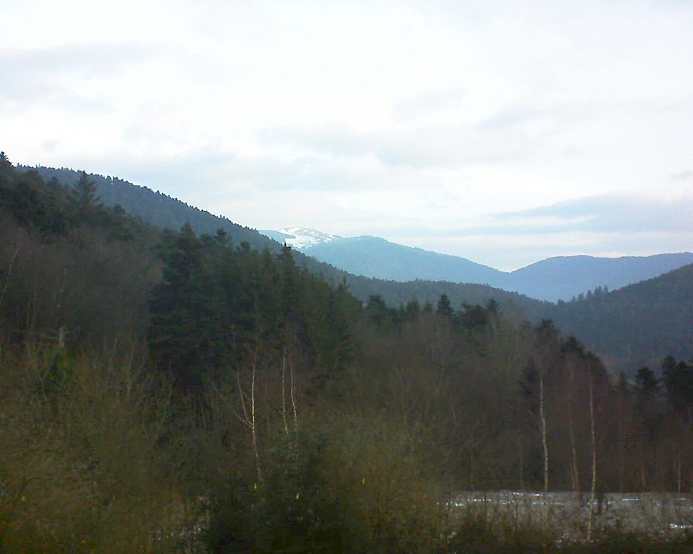 Le petit ballon vu depuis le Domaine Langmatt à Murbach le 20.02.2019 à 08:00 Le petit ballon (Alsace, Vosges) le 20.02.2019 à 08:00