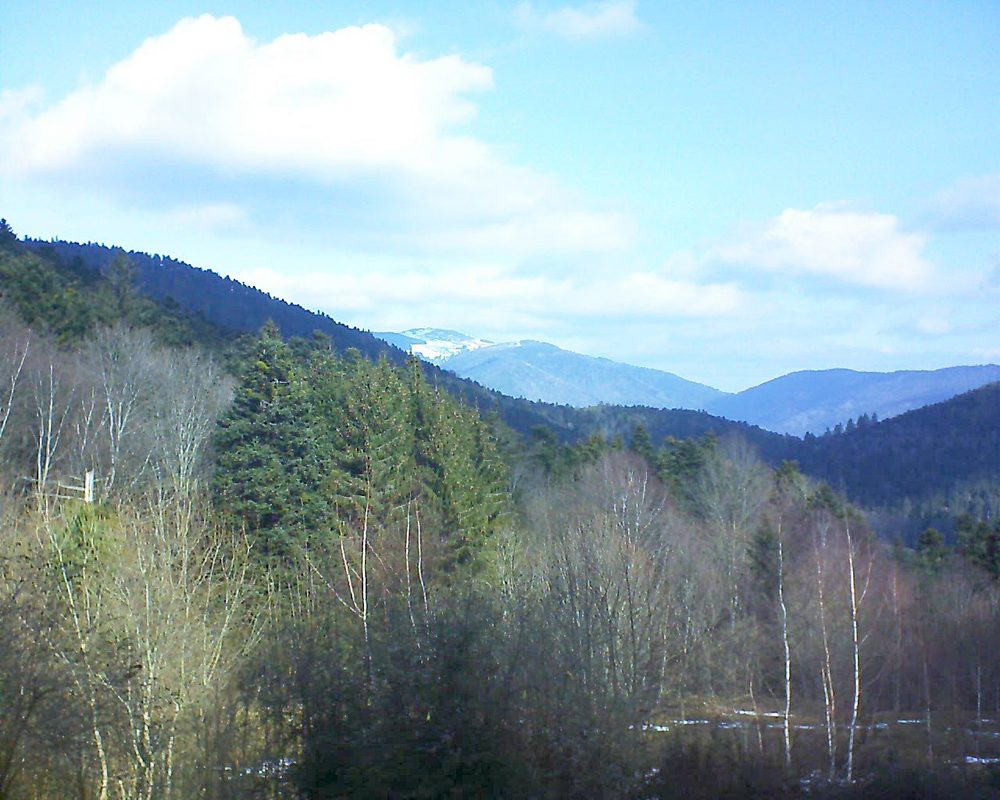 Le petit ballon vu depuis le Domaine Langmatt à Murbach le 20.02.2019 à 11:00 Le petit ballon (Alsace, Vosges) le 20.02.2019 à 11:00