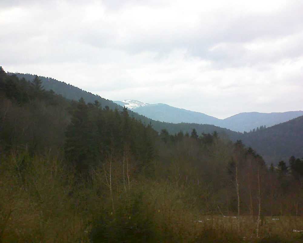 Le petit ballon vu depuis le Domaine Langmatt à Murbach le 20.02.2019 à 14:45 Le petit ballon (Alsace, Vosges) le 20.02.2019 à 14:45