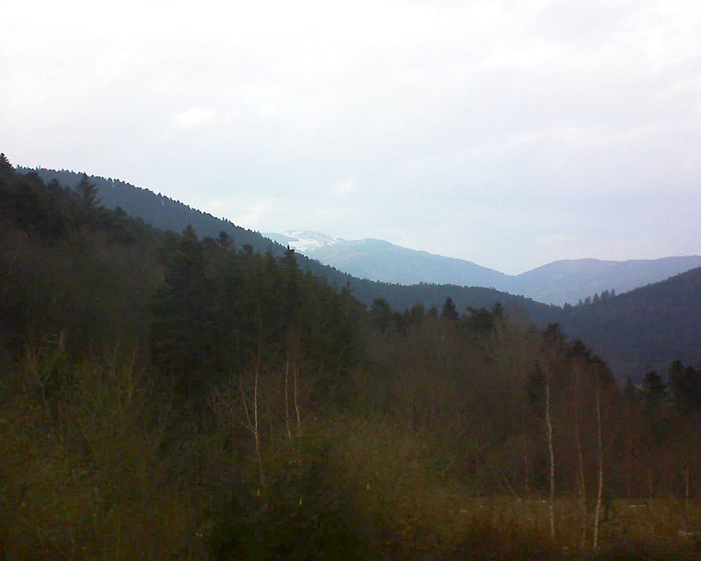 Le petit ballon vu depuis le Domaine Langmatt à Murbach le 20.02.2019 à 17:30 Le petit ballon (Alsace, Vosges) le 20.02.2019 à 17:30