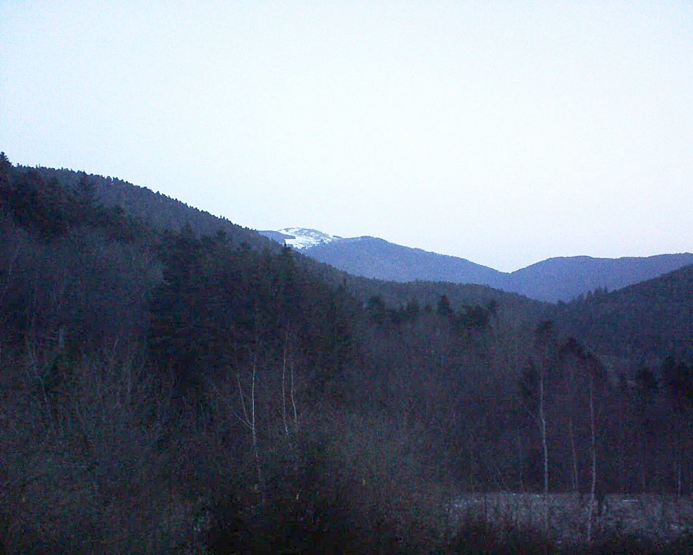 Le petit ballon vu depuis le Domaine Langmatt à Murbach le 21.02.2019 à 07:15 Le petit ballon (Alsace, Vosges) le 21.02.2019 à 07:15