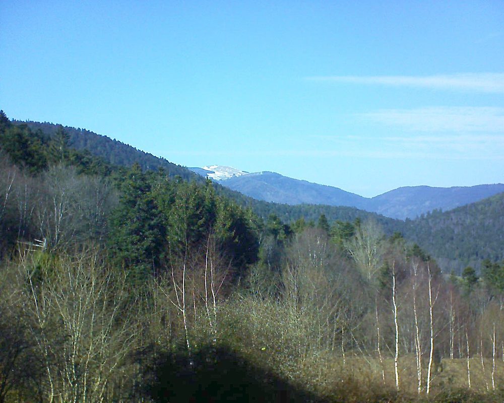 Le petit ballon vu depuis le Domaine Langmatt à Murbach le 21.02.2019 à 14:45 Le petit ballon (Alsace, Vosges) le 21.02.2019 à 14:45