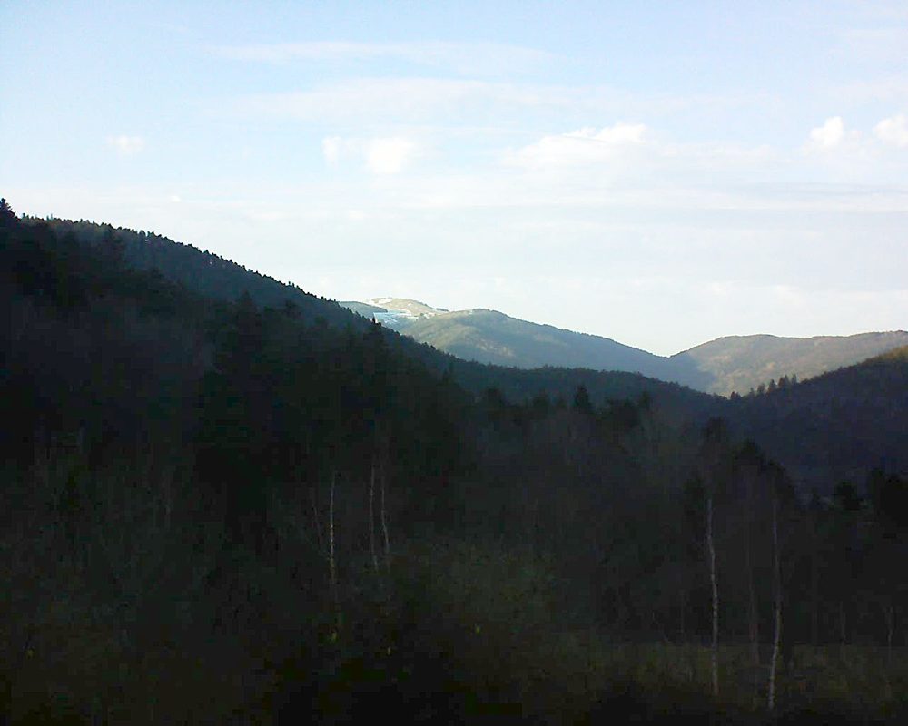 Le petit ballon vu depuis le Domaine Langmatt à Murbach le 21.02.2019 à 17:00 Le petit ballon (Alsace, Vosges) le 21.02.2019 à 17:00
