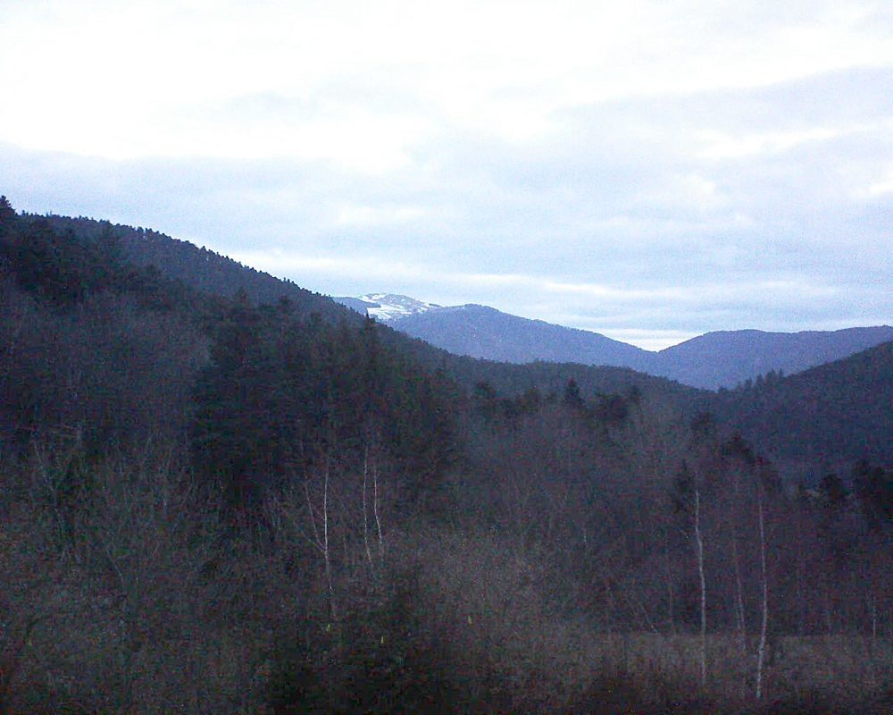 Le petit ballon vu depuis le Domaine Langmatt à Murbach le 22.02.2019 à 07:15 Le petit ballon (Alsace, Vosges) le 22.02.2019 à 07:15