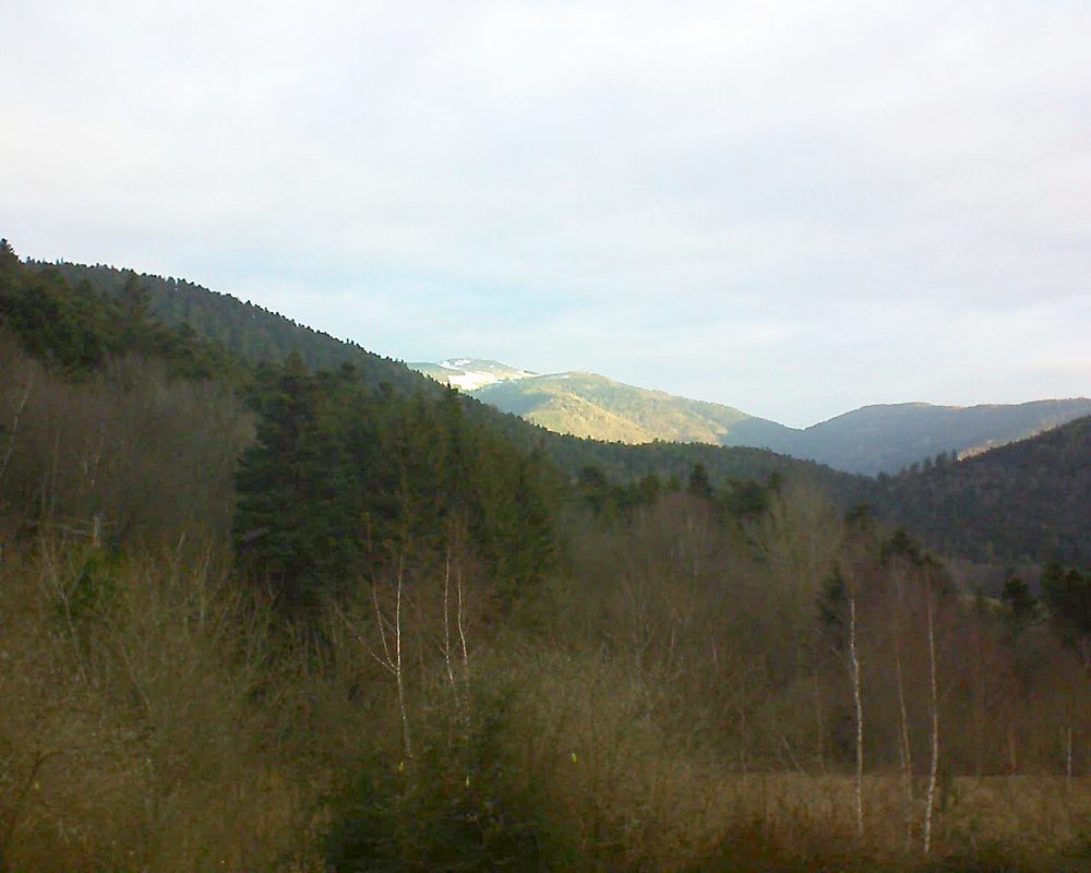Le petit ballon vu depuis le Domaine Langmatt à Murbach le 22.02.2019 à 08:00 Le petit ballon (Alsace, Vosges) le 22.02.2019 à 08:00