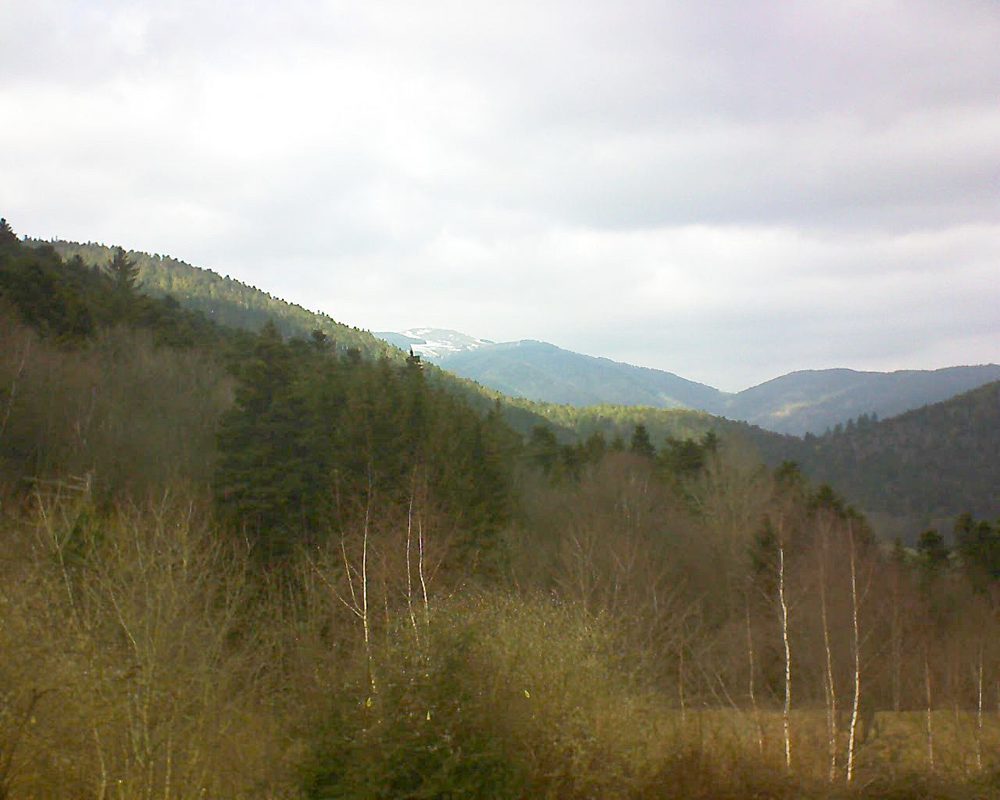 Le petit ballon vu depuis le Domaine Langmatt à Murbach le 22.02.2019 à 14:00 Le petit ballon (Alsace, Vosges) le 22.02.2019 à 14:00