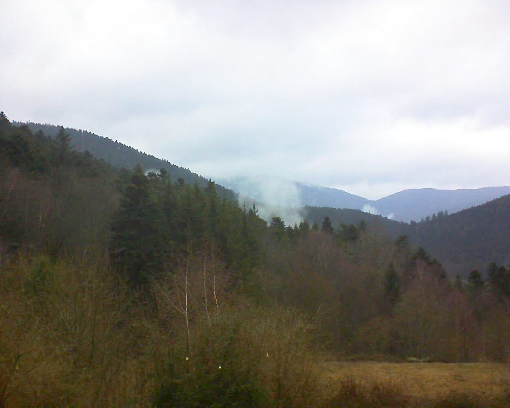 Le petit ballon vu depuis le Domaine Langmatt à Murbach le 01.03.2019 à 16:30 Le petit ballon (Alsace, Vosges) le 01.03.2019 à 16:30
