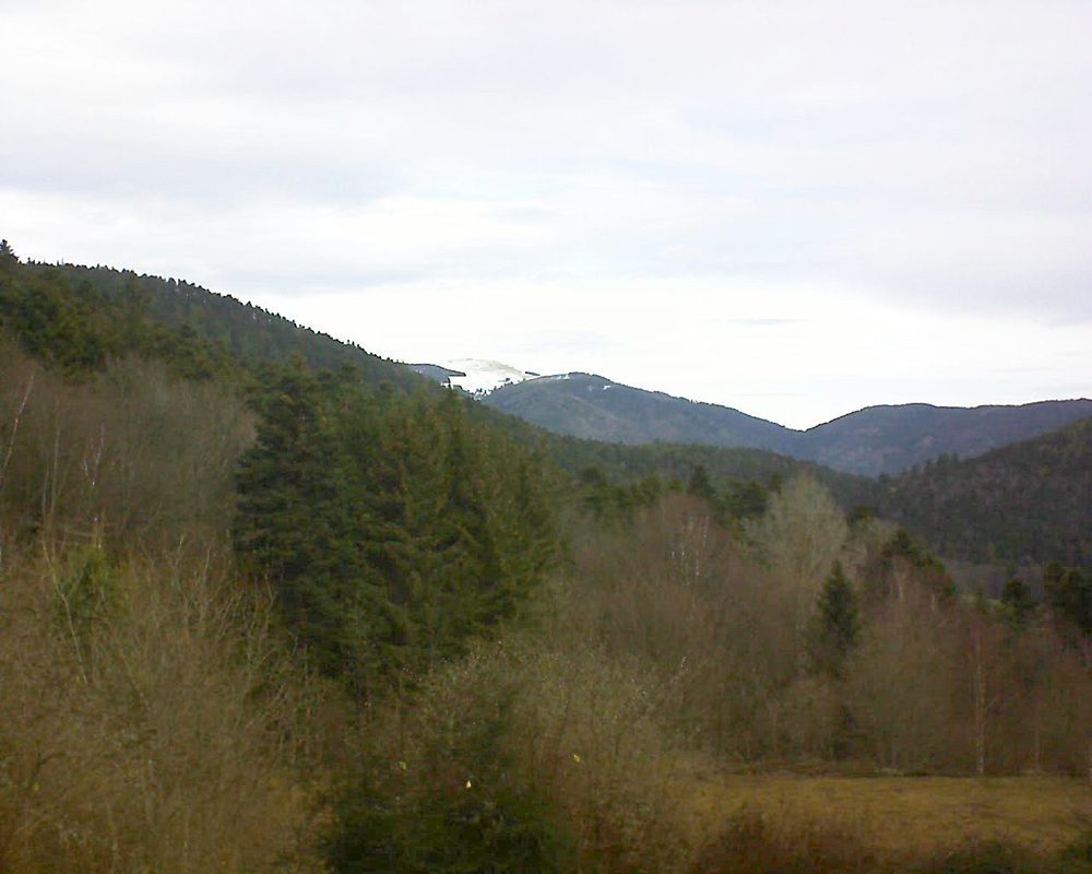 Le petit ballon vu depuis le Domaine Langmatt à Murbach le 06.03.2019 à 10:15 Le petit ballon (Alsace, Vosges) le 06.03.2019 à 10:15