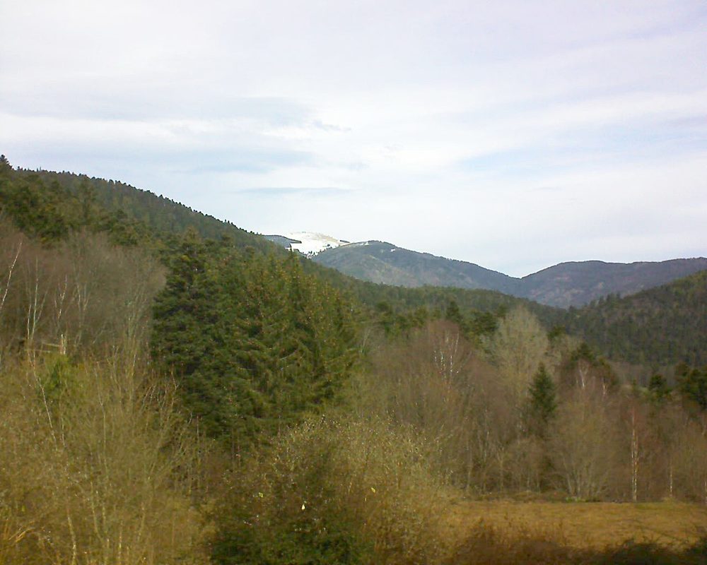 Le petit ballon vu depuis le Domaine Langmatt à Murbach le 06.03.2019 à 11:15 Le petit ballon (Alsace, Vosges) le 06.03.2019 à 11:15