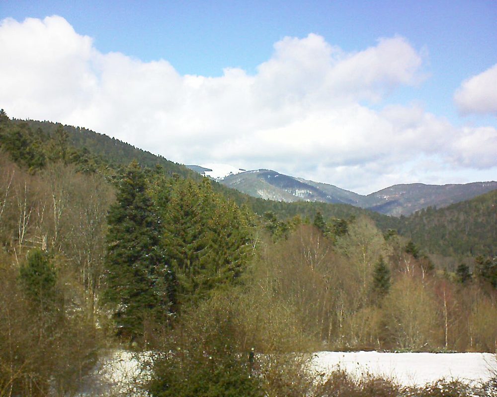 Le petit ballon vu depuis le Domaine Langmatt à Murbach le 11.03.2019 à 12:45 Le petit ballon (Alsace, Vosges) le 11.03.2019 à 12:45