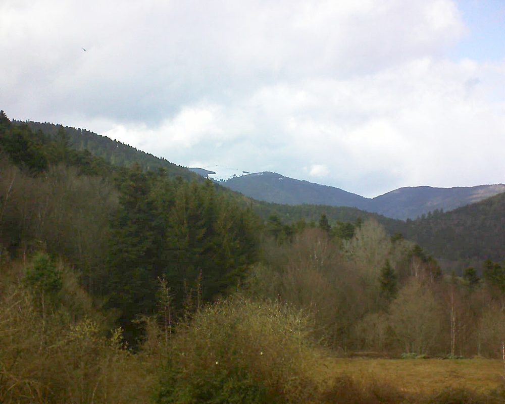 Le petit ballon vu depuis le Domaine Langmatt à Murbach le 13.03.2019 à 14:45 Le petit ballon (Alsace, Vosges) le 13.03.2019 à 14:45