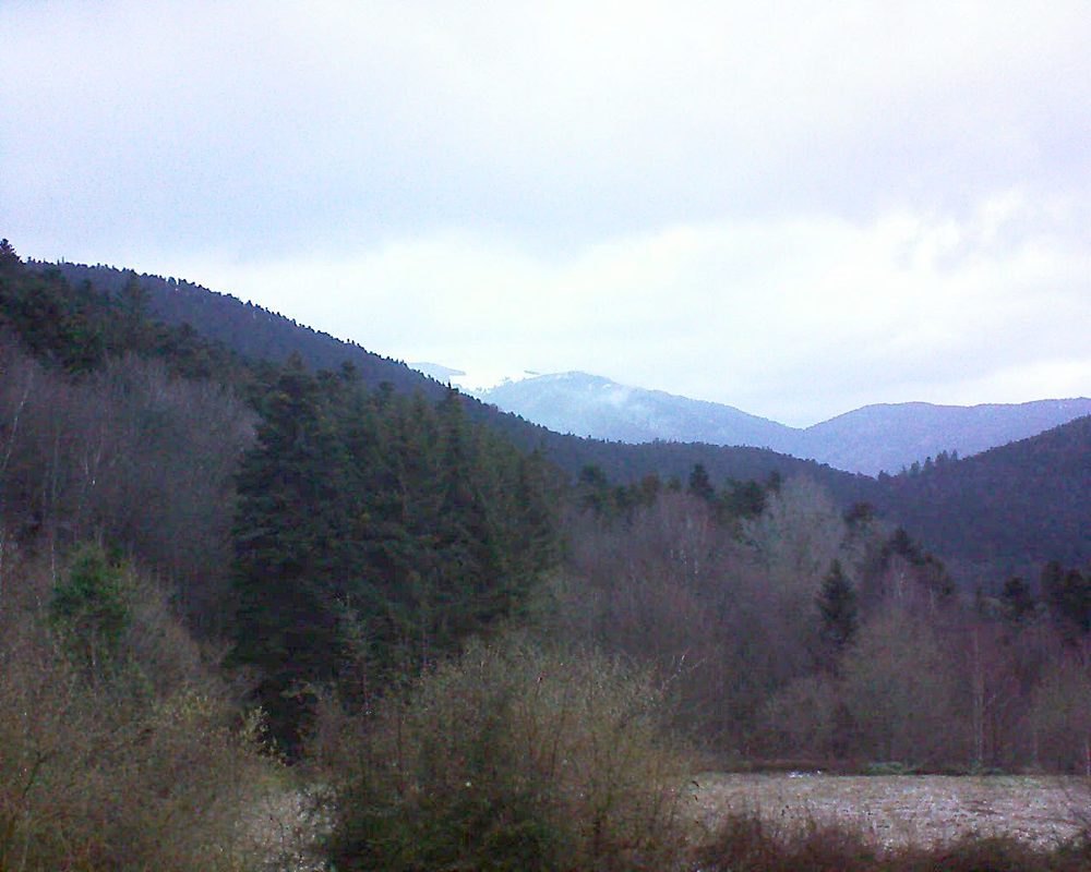 Le petit ballon vu depuis le Domaine Langmatt à Murbach le 14.03.2019 à 07:00 Le petit ballon (Alsace, Vosges) le 14.03.2019 à 07:00