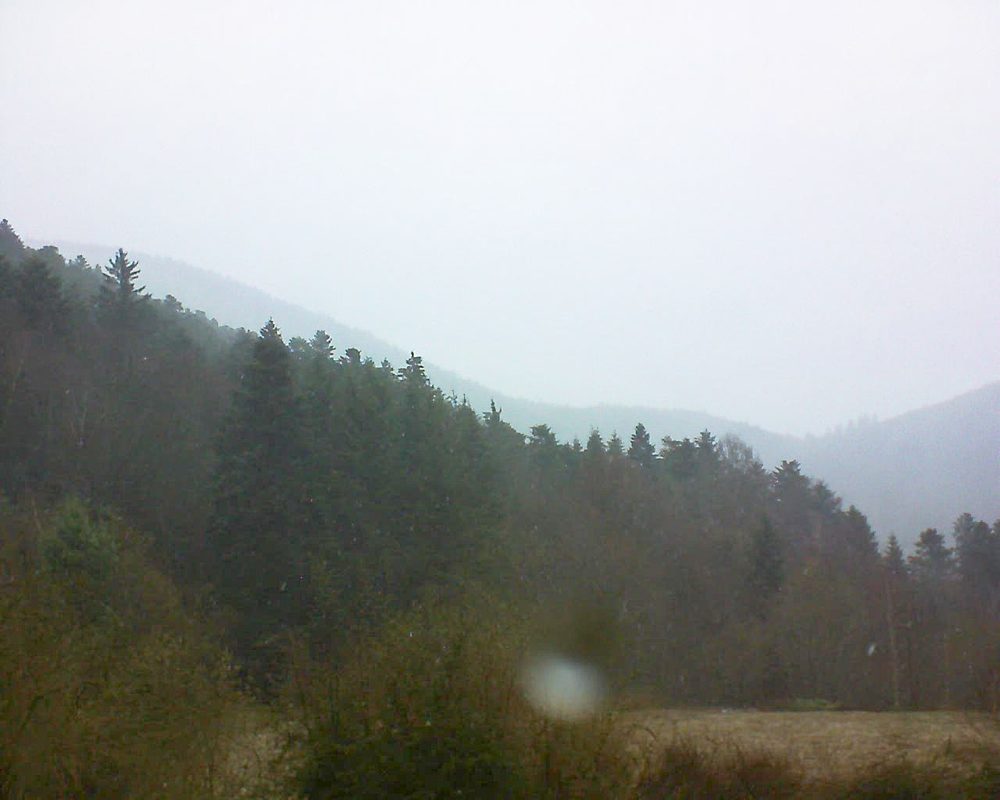 Le petit ballon vu depuis le Domaine Langmatt à Murbach le 14.03.2019 à 16:30 Le petit ballon (Alsace, Vosges) le 14.03.2019 à 16:30