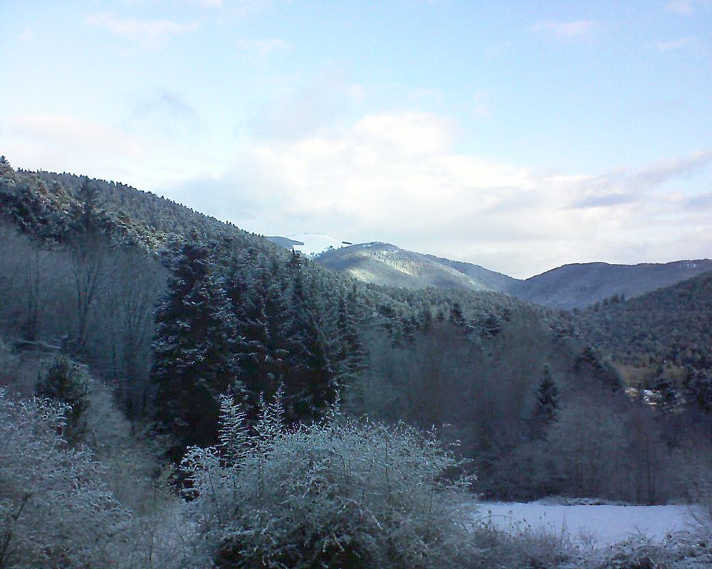 Le petit ballon vu depuis le Domaine Langmatt à Murbach le 18.03.2019 à 08:00 Le petit ballon (Alsace, Vosges) le 18.03.2019 à 08:00