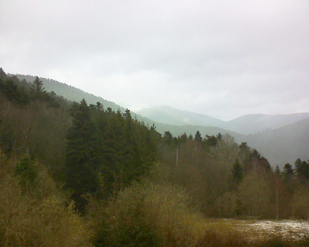 Le petit ballon vu depuis le Domaine Langmatt à Murbach le 18.03.2019 à 12:45 Le petit ballon (Alsace, Vosges) le 18.03.2019 à 12:45