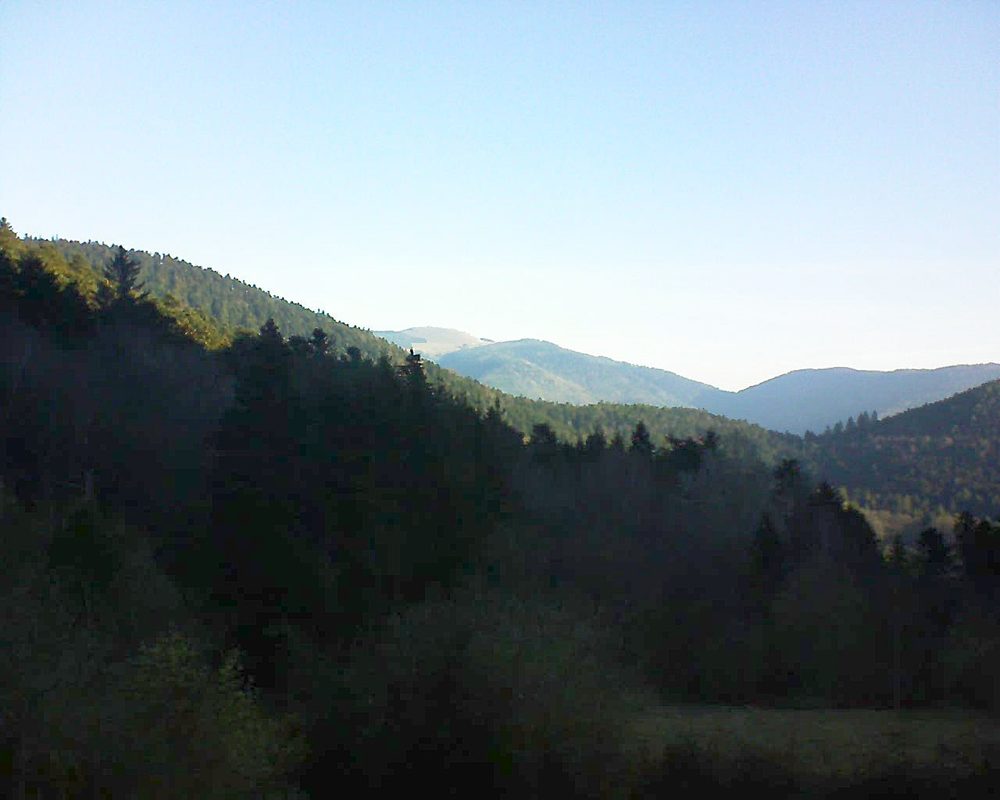 Le petit ballon vu depuis le Domaine Langmatt à Murbach le 22.03.2019 à 07:45 Le petit ballon (Alsace, Vosges) le 22.03.2019 à 07:45