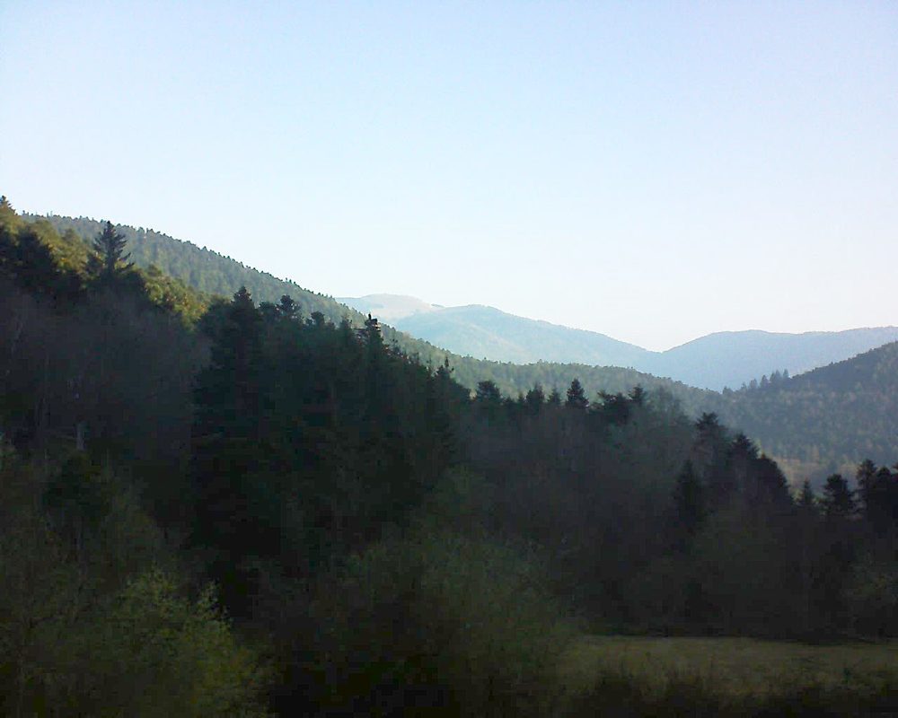 Le petit ballon vu depuis le Domaine Langmatt à Murbach le 24.03.2019 à 08:00 Le petit ballon (Alsace, Vosges) le 24.03.2019 à 08:00