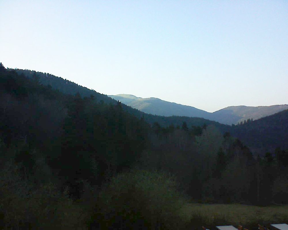 Le petit ballon vu depuis le Domaine Langmatt à Murbach le 29.03.2019 à 18:00 Le petit ballon (Alsace, Vosges) le 29.03.2019 à 18:00