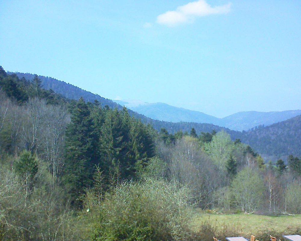 Le petit ballon vu depuis le Domaine Langmatt à Murbach le 11.04.2019 à 15:45 Le petit ballon (Alsace, Vosges) le 11.04.2019 à 15:45
