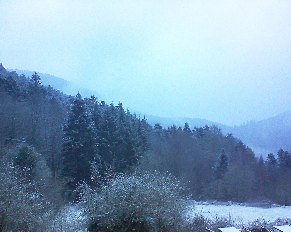 Le petit ballon vu depuis le Domaine Langmatt à Murbach le 14.04.2019 à 06:45 Le petit ballon (Alsace, Vosges) le 14.04.2019 à 06:45