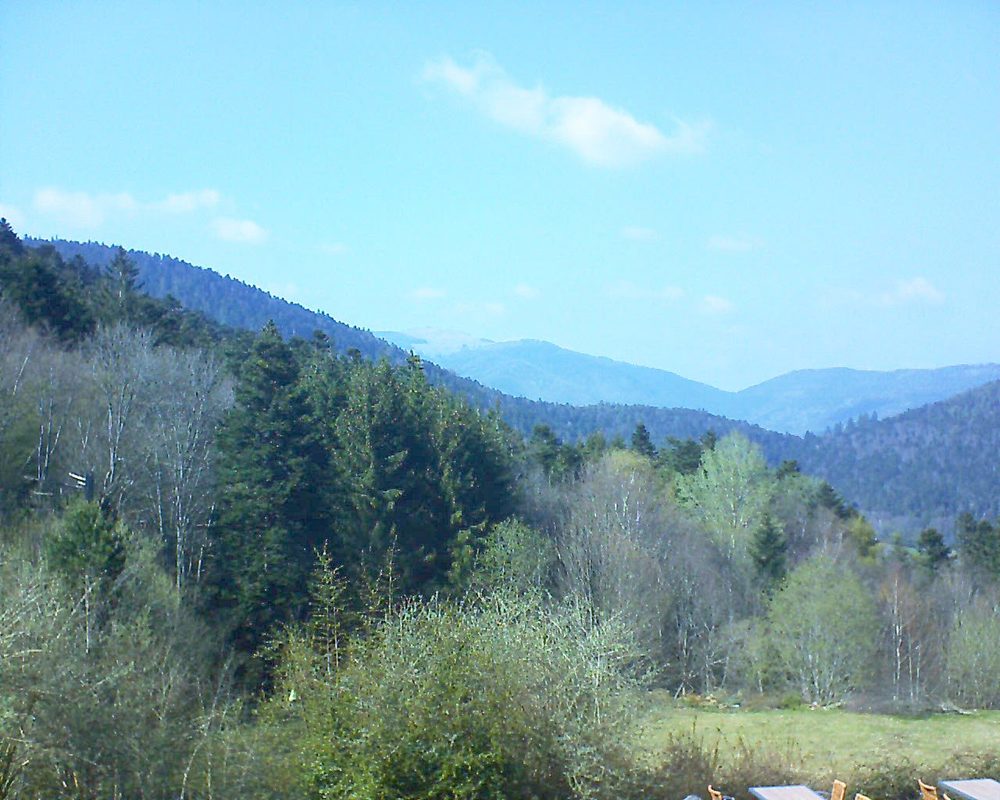Le petit ballon vu depuis le Domaine Langmatt à Murbach le 15.04.2019 à 16:15 Le petit ballon (Alsace, Vosges) le 15.04.2019 à 16:15