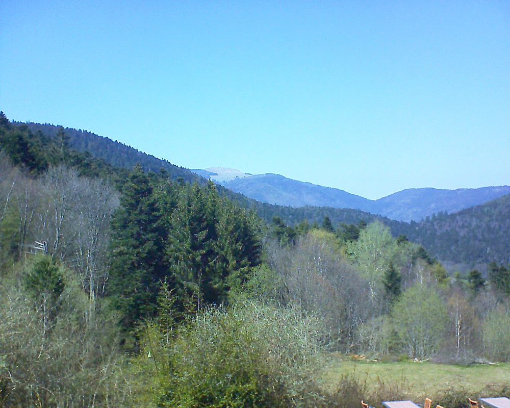 Le petit ballon vu depuis le Domaine Langmatt à Murbach le 18.04.2019 à 15:15 Le petit ballon (Alsace, Vosges) le 18.04.2019 à 15:15